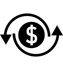 Cash flow, earnings, profit icon