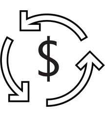 Business earnings, business profit, financial benefit icon