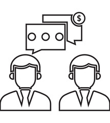 Business conversation, business dialogue, business meeting icon