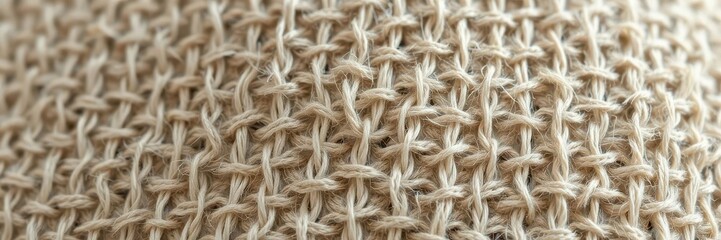 Fototapeta premium Intricate woven fabric with visible threads, showing rich texture and subtle color variations, linen, surface