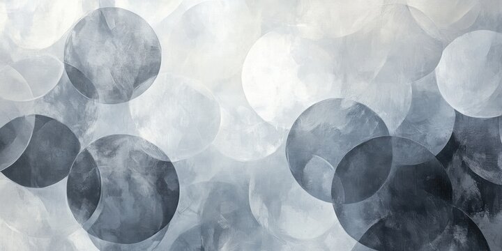 Arte abstracto c&iacute;rculos en tonos grises