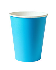 Blank Blue Paper Glass Isolated On Transparent Background, ideal for branding, mockups, and product packaging design