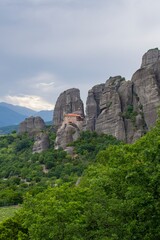 View of the Meteora rocks, Greece. The beautiful landscape of the mountains. Meteora monasteries, Greece.