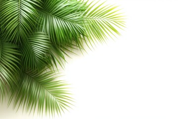 Obraz premium Lush Green Palm Fronds on White Background