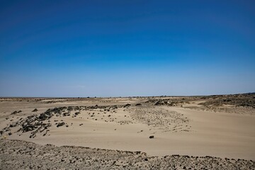 landscape at the Kusrawad desert in the Danakil depression at the Ethiopian Afar region