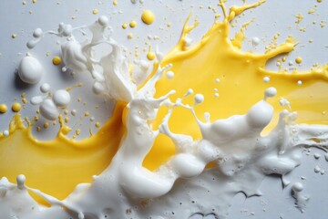 Abstract Yellow and White Paint Splash