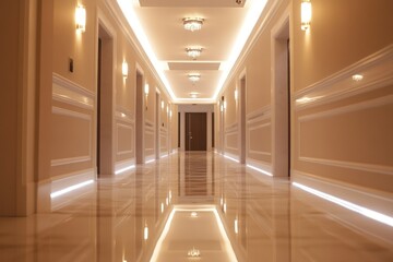 Elegant Modern Hallway with Stylish Lighting