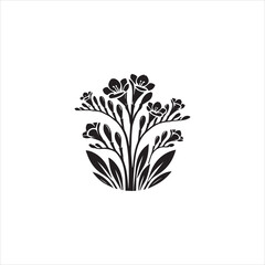 black and white floral design