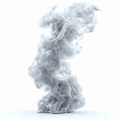 Abstract Smoke Swirl on White Background