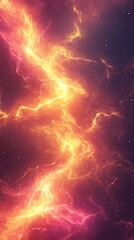 Fiery Cosmic Nebula, Abstract Energy Background