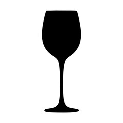 Black wine glass silhouette vector illustration on white background