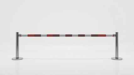 Retractable Belt Stanchion Barrier with Red and White Stripes for Crowd Control and Queue Management