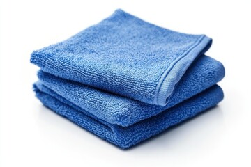 Blue Cleaning Cloth on White Background