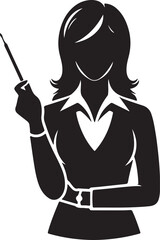 Single Teacher Black Silhouette black Vector the white background