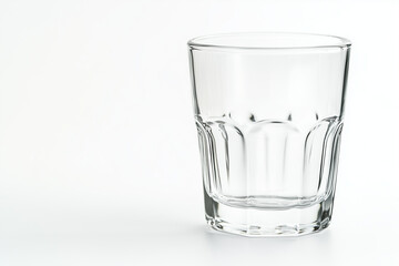 Empty glass of water isolated on white background, Selective focus liquor glass on white.