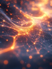 Fototapeta premium Abstract Network Connection, Glowing Nodes and Lines