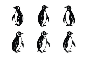 Naklejka premium penguin with flowers