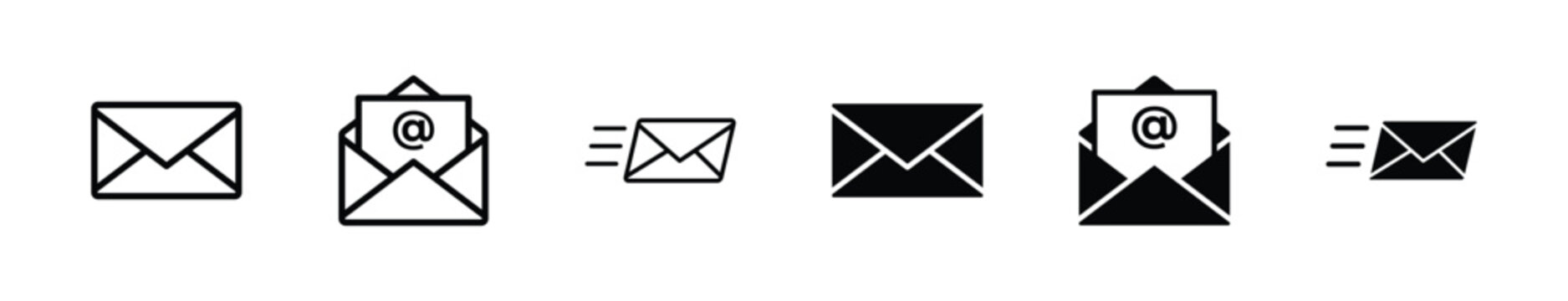 Set of email icon vector. Mail symbol illustration on white background