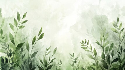 Lush greenery natural landscape watercolor art tranquil environment abstract viewpoint serenity concept