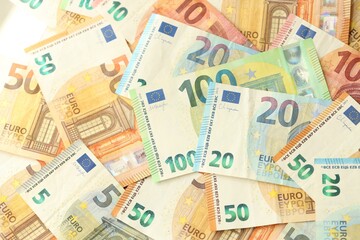 Very big amount of official european currency euro money bills