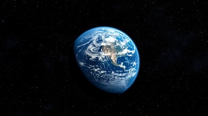 Stunning View of Earth from Space with Vibrant Blue Oceans