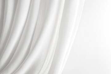 Selective focus window curtain in the house isolated on white background, Stage curtain on white background, Interior design of window with curtain.