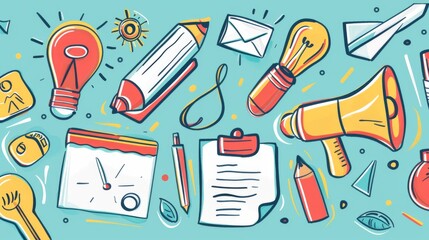 Creative digital marketing and branding strategy with online media tools and analytics