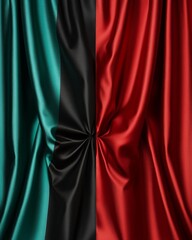 Abstract Draped Fabric in Teal, Black, and Red