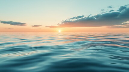 Obraz premium Tranquil Ocean Sunset with Calm Waters and Soft Sky Colors