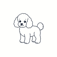 vector Poodle silhouette white background. vector cartoon illustration isolated on white background