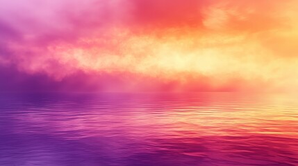 Fototapeta premium Stunning Sunset Over Water With Soft Purple and Orange Hues