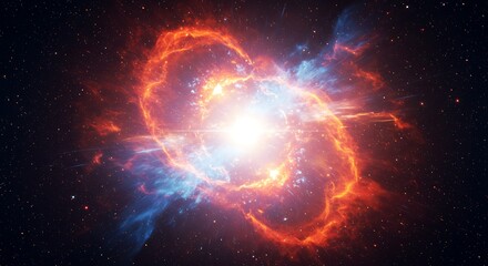 Obraz premium A breathtaking view of a supernova explosion, radiating colors and energy.