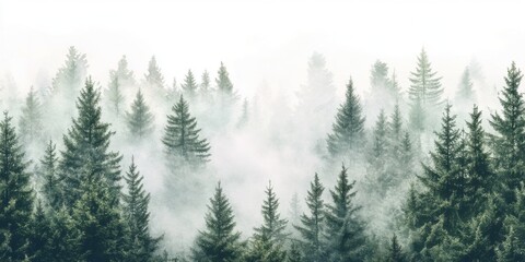Fototapeta premium Bosque neblinoso