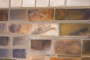 Aerial View of Salt Ponds in Coastal Area