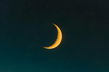 Fototapeta premium Crescent Moon Night Sky Illustration