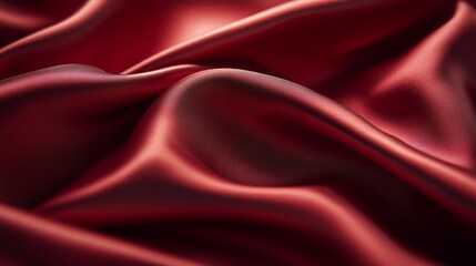 Obraz premium Red Silk Drape, Luxurious Fabric Texture