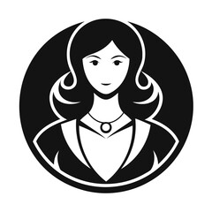 Beautiful Women's icon, silhouette vector Illustration For graphic design project, transparent background