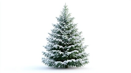 Fototapeta premium Pure White Christmas Tree on a Snowy Ground