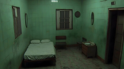 Green Room Illustration Abandoned Room