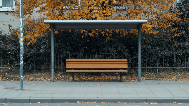 Autumnal Bus Stop Bench  - Powered by Adobe