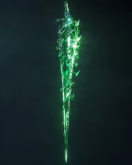 Glowing Green Crystal Shard