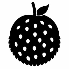 Soursop black silhouette vector