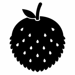Soursop black silhouette vector