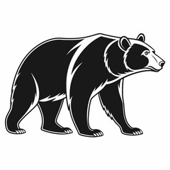 Bear vector silhouette black design white background