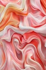 Fototapeta premium Abstract Draped Fabric in Peach and Coral Hues