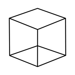 Vector icon of the geometric figure of the cube.