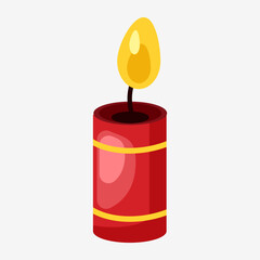 Flat illustration chinese new year, candle chinese traditional