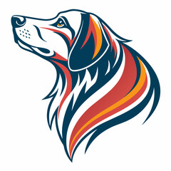 Abstract Colorful dog head Logo Design Vector  illustration clipart