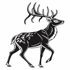 Deer vector silhouette black design white background