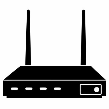 black router with antennas clip art preview